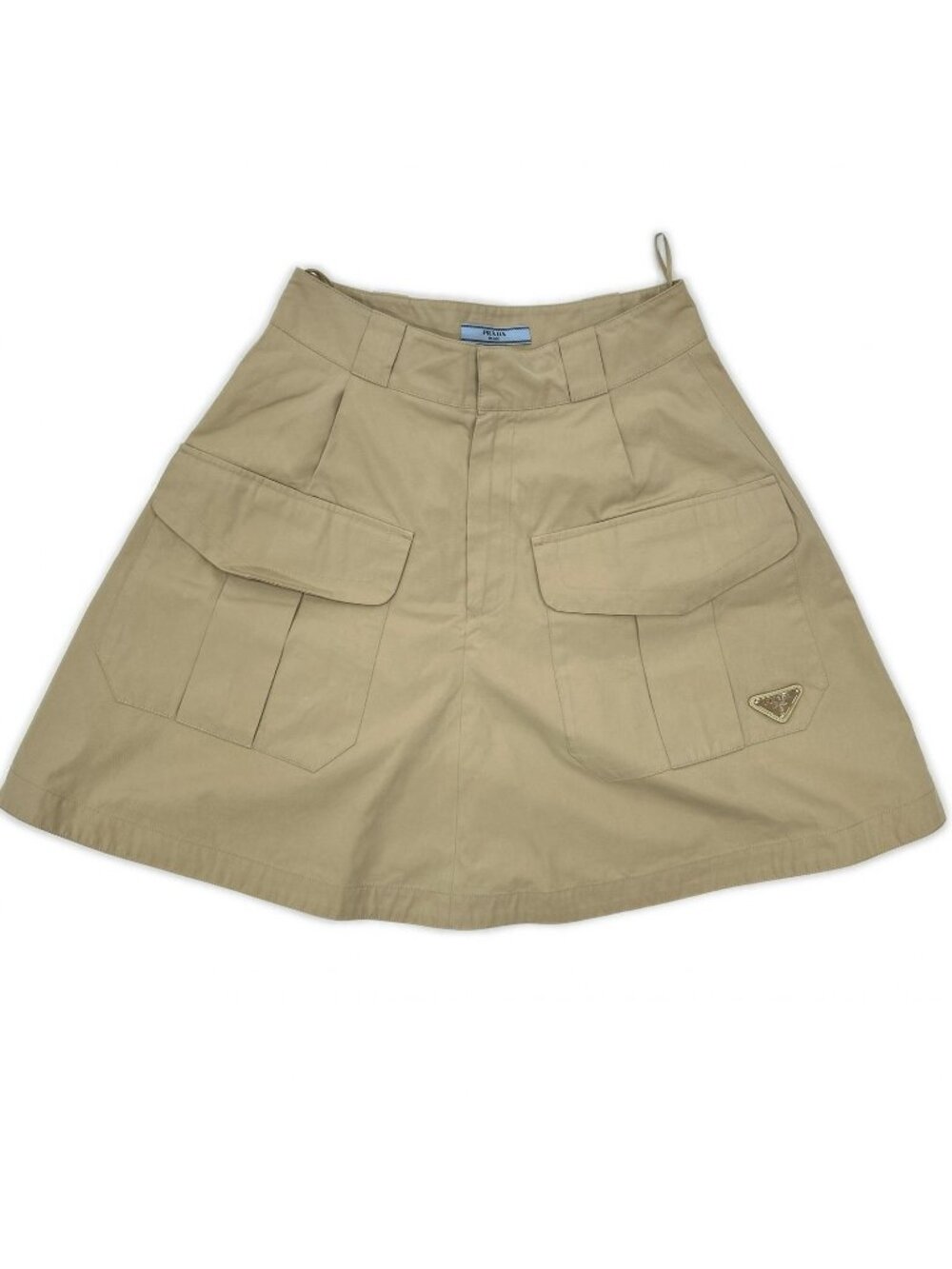 Prada Triangle Logo a Line Cargo Skirt 36